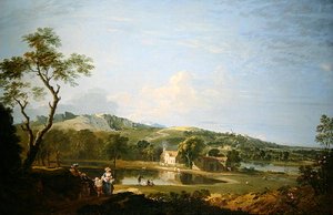Landschaft mit Hütten