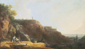 Der große Wasserfall und die Villa des Maecenas in Tivoli von Richard Wilson