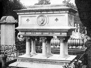 Grab von Elizabeth Browning, Florenz, entworfen von Lord Leighton von Rischgitz Collection