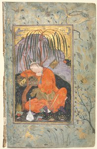Schlafender Jugendlicher verso, Illustration aus einem Einzelblatt-Manuskript, frühes 17. Jahrhundert