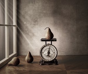 Vintage Birnen und Waage