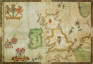 Die Route der spanischen Armada durch den Ärmelkanal, in die Nordsee, um Nordschottland und in den Atlantik, um nach Spanien zurückzukehren von Robert (after) Adams