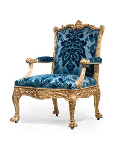 Einer von einem Paar George III vergoldete Holzsessel von Robert Adam