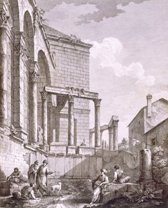 Seitenansicht des Tempels des Jupiter, veröffentlicht 1764