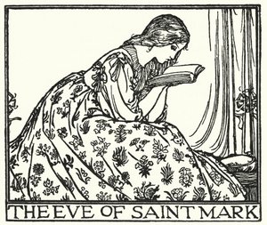 Illustration für Gedichte von John Keats: Der Abend des Heiligen Markus (Lithografie)