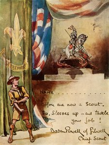 Entwurf für Pfadfinder-Einschreibungskarte, 1944