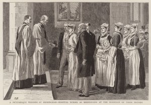 Eine malerische Hochzeit in Birmingham, Krankenhauskrankenschwestern als Brautjungfern bei der Hochzeit ihrer Oberschwester
