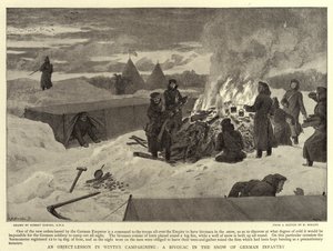 Eine Lektion im Winterfeldzug, ein Biwak im Schnee der deutschen Infanterie von Robert Barnes