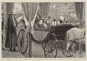 Der Besuch der Königin in Derby, Ihre Majestät empfängt eine Ansprache auf dem Marktplatz von Robert Barnes