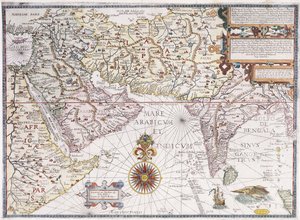 Eine Karte von Ostafrika, Arabien und Indien, 1598 von Robert Beckit