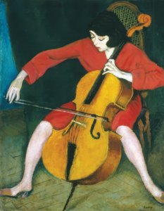 Frau, die Cello spielt