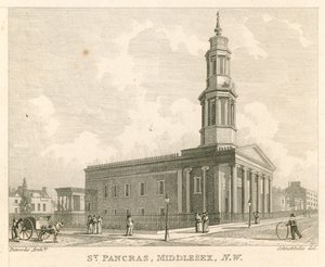 St. Pancras Kirche, London, Middlesex; Nordwestansicht