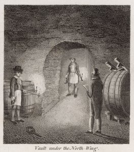 Gewölbe unter dem Nordflügel von Crosby Hall von Robert Blemell Schnebbelie