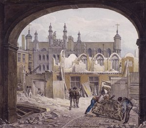 Abriss der Guildhall-Kapelle, London, 1820