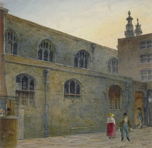 Nordseite der Guildhall Chapel mit Eingang zu Cutthroat Alley, City of London, 1820