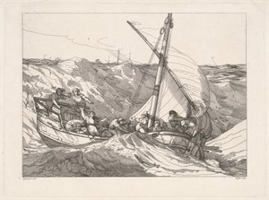 Boot in einem Sturm auf See von Robert Blyth, after John Hamilton Mortimer