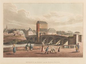 Eingang nach Hanau über die Kinzigbrücke, 1814