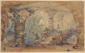 Ein fantastischer unterirdischer Tempel (Aladdins Höhle?) von Robert Caney