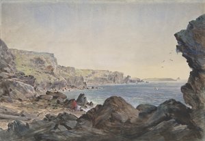 Foilhummerum Bay, Valentia, Blick seewärts vom Punkt, an dem das Kabel... von Robert Charles Dudley