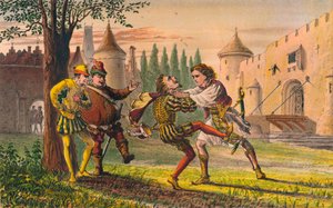 Sebastian: Warum! Da ist für dich! Und da! Und da!, ca. 1875 von Robert Charles Dudley