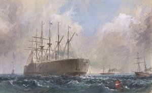 Telegrafenkabel-Flotte auf See, 1865 von Robert Charles Dudley