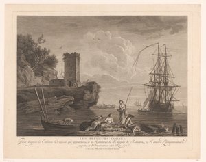 Meeresansicht mit Fischern von Robert Daudet (II) (attributed to)