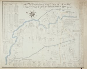 Eine neue und korrekte Karte von Hackney Marsh, 1745 von Robert Davies