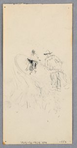 Zeichnung, Außenwand: Bucht, Balkon und Gesims (recto); Zwei Figuren und unidentifizierte Linien (verso), 1882 von Robert Frederick Blum