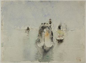 Gondeln, Canal Grande, Venedig von Robert Frederick Blum