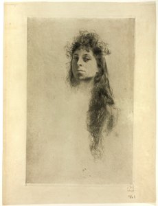Kopf einer Frau mit langem Haar von Robert Frederick Blum