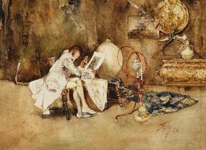 Der Kenner von Aquarellen, 1878 von Robert Frederick Blum