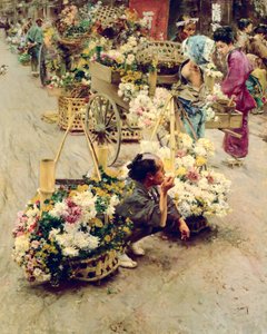 Der Blumenmarkt, Tokio, 1892
