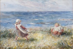 Spielen am Ufer von Robert Gemmell Hutchison