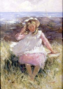 Mädchen mit weißer Haube von Robert Gemmell Hutchison