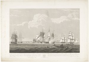 Abfahrt von zwölf niederländischen Handelsschiffen aus dem Hafen von Portsmouth, 1833