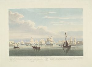 Abfahrt von zwölf niederländischen Handelsschiffen aus dem Hafen von Portsmouth, 1833 (Platte 1)