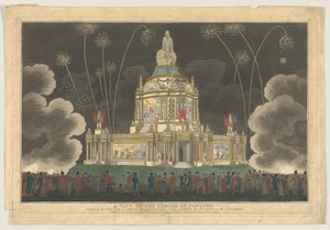 Ansicht des Tempels der Eintracht im Green Park, zur Feier des G..., 9. September 1814