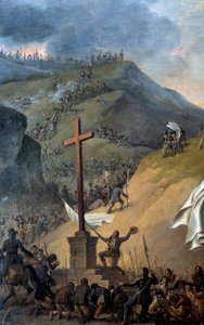 Kriege der Vendée (1793-1796): „Die Chouans am Fuße des Kalvarienbergs vor der Schlacht“ (Detail) von Robert Lefevre