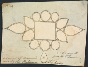 Diamantschmuck, den der Peshwa in seinem Turban trug