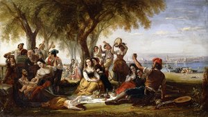 Eine Fiesta-Szene, auf dem Lido, in der Nähe von Venedig, 1848