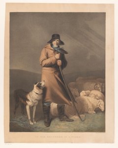 Hirte mit seinem Hund und Schafen von Robert Mitchell Meadows