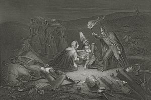 Das Schlachtfeld von Alma, die Nacht nach der Schlacht (gestochen von D.J. Pound) von Robert Neal Hind