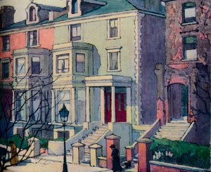 Häuser im Sonnenlicht, Hampstead, 20. Jahrhundert