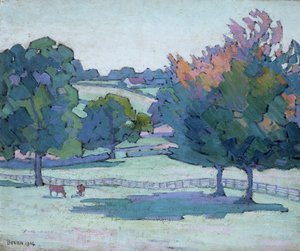 Ahornbäume in Cuckfield, Sussex, 1914 von Robert Polhill Bevan