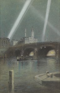 Kriegsscheinwerfer über der London Bridge