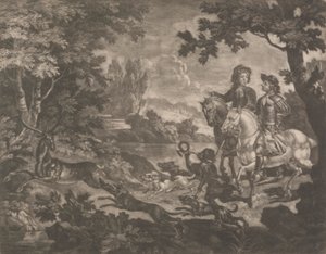 Jäger verfolgen einen Hirsch von Robert Robinson