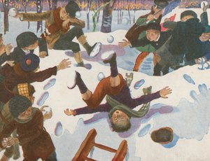 Eine Schneeballschlacht