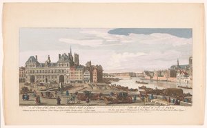 Blick auf das Rathaus und die Seine in Paris