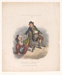 Karikatur mit betrunkenem Mann und Frau von Robert Seymour (attributed to)