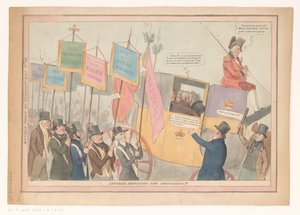 Karikatur über die englische Innenpolitik (Another procession now proceeding !!!, Monthly sheet of caricatures No. 66.) von Robert Seymour (possibly)